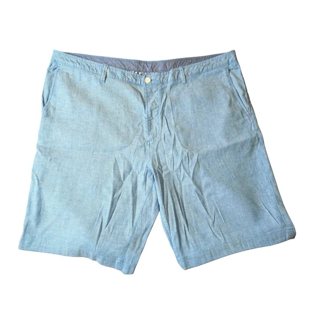 Tommy Bahama Mens Blue Chambray Shorts Flat Front Sz 42x10 Stretch NWT $100 - Picture 1 of 5
